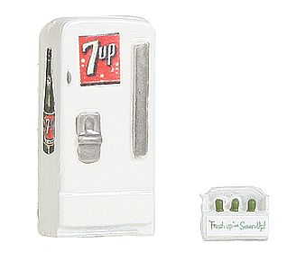 JL Custom Upright Soda Machine/Case 7UP Model Railroad Building Accessory HO Scale #747