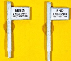 JL Custom Begin/End 3 Mile Test Section Signs Model Railroad Building Accessory HO Scale #849 JL Custom Begin/End 3 Mile Test Section Signs Model Railroad Building Accessory HO Scale #849