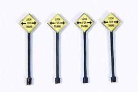 JL Custom Look for Trains Warning Signs (4) Model Railroad Building Accessory HO Scale #855 JL Custom Look for Trains Warning Signs (4) Model Railroad Building Accessory HO Scale #855