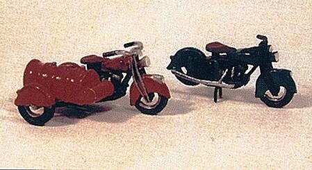 JL Motorcycles Classic 1947 Model Metal Kit Model Railroad Road Accessory HO Scale #906
