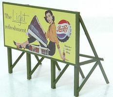 JL Custom Billboard 1950s Pepsi Model Railroad Sign HO Scale #975