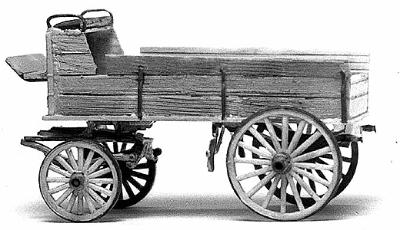 Jordan Old Farm Wagon w/Horses & Driver Plastic Model Kit HO Scale #107