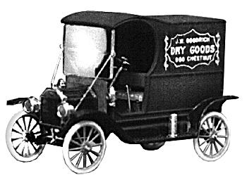 Jordan 1911 Model T Ford Delivery Car Plastic Model Kit HO Scale #207