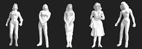 JTP 1/2'' Unpainted Female Figures 1/24 Scale Model Railroad Figure #97125