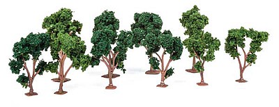 JTT Green Deciduous Trees 2 - 3 inch Model Railroad Tree Scenery