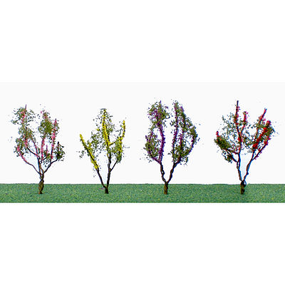 JTT Flower Trees (red, pink, yellow, purple) HO Scale Model Railroad Tree #95504