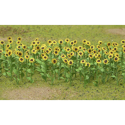 NIB O Scale JTT Scenery Products 95524 Sunflowers 16/Pk 2" Tall 