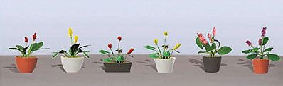 JTT Assorted Potted Flower Plants - Set #3 O Scale Model Railroad Flower #95570