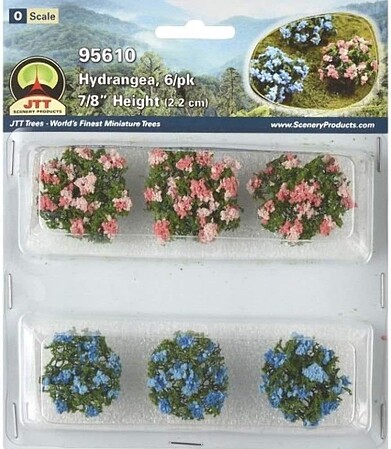 JTT Hydrangea (6) O Scale Model Railroad Scenery Flower #95610