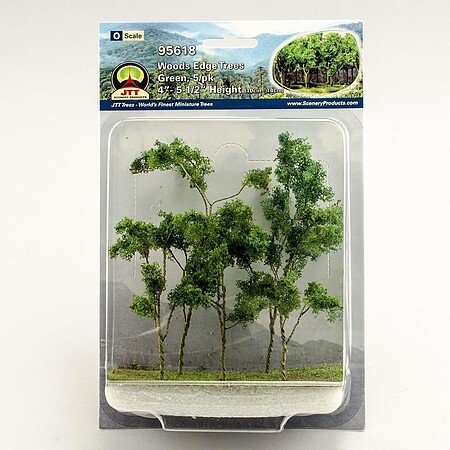 JTT Green Woods edge trees (5 pack, 4 to 4.5 inch) O Scale Model Railroad Grass Scenery #95618