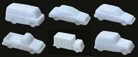 JTT Vehicle Set Unpainted White Styrene HO Scale Model Railroad Roadway Vehicles #97010 JTT Vehicle Set Unpainted White Styrene HO Scale Model Railroad Roadway Vehicles #97010