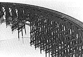 JV Curved Wood Trestle Kit N Scale Model Railroad Bridge #1016