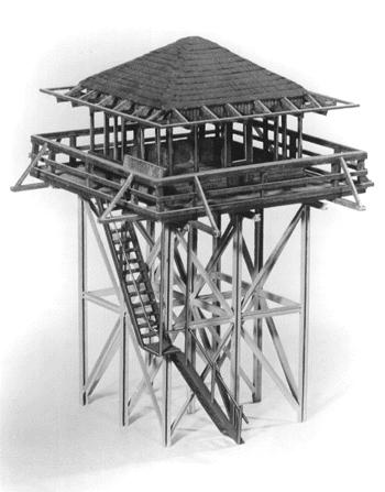 JV Forest Ranger Tower Kit HO Scale Model Railroad Building #2002