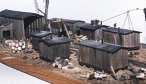JV Boyd Logging Camp Kit (Scale 50 x 84) O Scale Model Railroad Building #4018