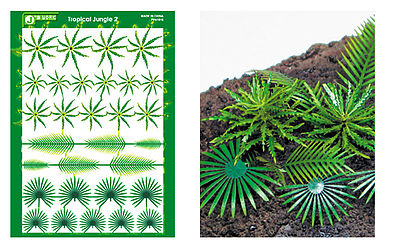 JsWorks Multi-Scale Tropical Jungle Fern & Palm Plants (Colored Paper)