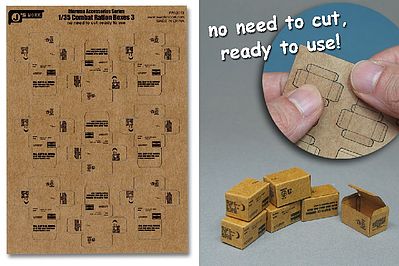 JsWorks 1/35 Combat Ration Large Boxes (9pcs) (Pre-cut Cardboard)