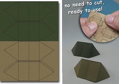JsWorks 1/35 WWII US Army Shelter Tent #1 (Olive Green & Khaki) (Pre-cut Cardboard)