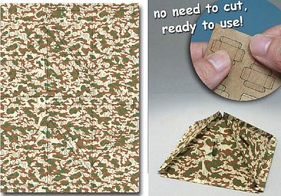 JsWorks 1/35 WWII German Army Shelter Tent #1 (Brown Camouflage) (Pre-cut Cardboard)