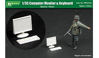 JsWorks 1/35 Computer Monitor & Keyboard (Plastic Kit)