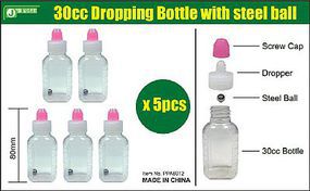 JsWorks 30cc Empty Dropper Bottle w/Steel Ball (5) JsWorks 30cc Empty Dropper Bottle w/Steel Ball (5)