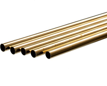 K-S Round Brass Tube .014 x 9/32 x 36 (5) Hobby and Craft Metal Tubing #1150