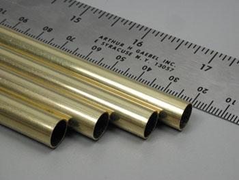 K-S Round Brass Tube .014 x 11/32 x 36 (4) Hobby and Craft Metal Tubing #1152