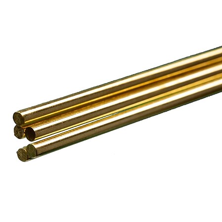 K-S Round Brass Rod 5/32 x 36 (5) Hobby and Craft Metal Wire and Metal Rod #1163