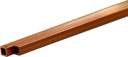 K-S Square Copper Tube .014 x 1/8 x 12 (2) Hobby and Craft Metal Tube #5090