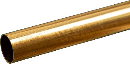 K-S Round Brass Tube .014 x 17/32 x 12 Hobby and Craft Metal Tubing #8140