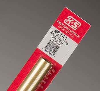 K-S Round Brass Tube .014 x 9/16 x 12 Hobby and Craft Metal Tubing #8141