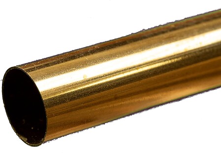 K-S Round Brass Tube .014 x 21/32 x 12 Hobby and Craft Metal Tubing #8144