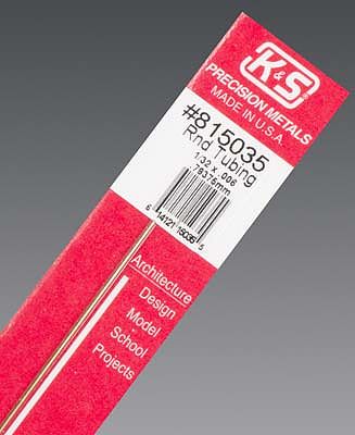 K&S 83061 Aluminum 0.049 in Thick Solid Round Tube 1/4 O.D x 12 L in. 