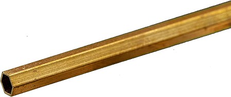 K-S Hexagonal Brass Tube .014 x 5/32 x 12 Hobby and Craft Metal Tubing #8273