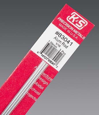 K-S Round Aluminum Rod 1/16 x 12 Hobby and Craft Metal Rod #83041