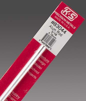 K-S Round Aluminum Rod 3/16 x 12 Hobby and Craft Metal Rod #83044