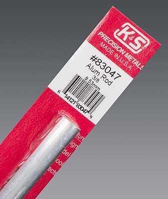 K-S Round Aluminum Rod 3/8 x 12 Hobby and Craft Metal Rod #83047
