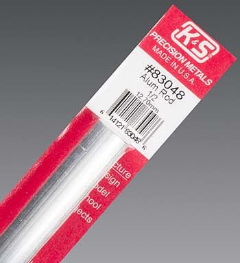K-S Round Aluminum Rod 1/2 x 12 Hobby and Craft Metal Rod #83048