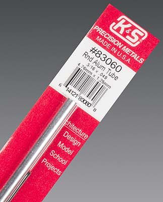 K-S Round Aluminum Tube .049 x 3/16 x 12 Hobby and Craft Metal Tubing #83060