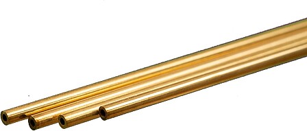 K-S Round Brass Tube .45mm x 2mm x 300mm (4) Hobby and Craft Metal Tubing #9820