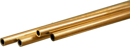 K-S Round Brass Tube .45mm x 3mm x 300mm (4) Hobby and Craft Metal Tubing #9821