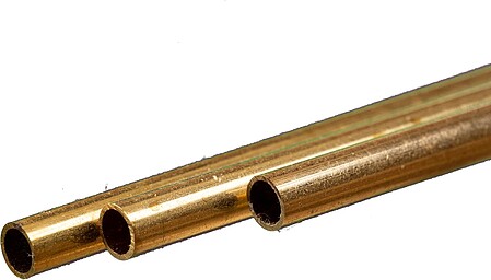 K-S Round Brass Tube .45mm x 5mm x 300mm (3) Hobby and Craft Metal Tubing #9823