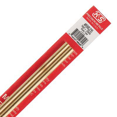 K-S Round Brass Tube .45mm x 7mm x 300mm (2) Hobby and Craft Metal Tubing #9825