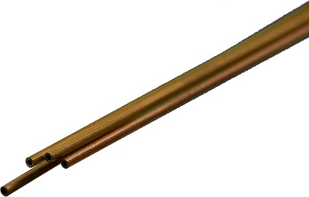 5mm OD X .45mm Wall Round Brass Tube Pack of 3 300mm Long K&S