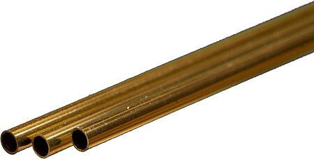 K-S Round Brass Tube .225mm x 3mm x 300mm (3) Hobby and Craft Metal Tubing #9834