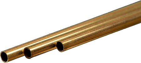 K-S Round Brass Tube .225mm x 4mm x 300mm (3) Hobby and Craft Metal Tubing #9836