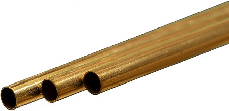 K-S Round Brass Tube .225mm x 4.5mm x 300mm (3) Hobby and Craft Metal Tubing #9837