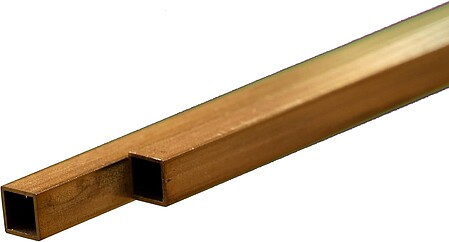 K-S Square Brass Tube .45mm x 5mm x 300mm (2) Hobby and Craft Metal Tubing #9853