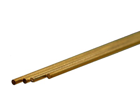 K-S Round Brass Rod 2mm x 300mm (4) Hobby and Craft Metal Rod #9863