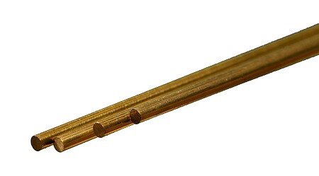 K-S Round Brass Rod 2.5mm x 300mm (4) Hobby and Craft Metal Rod #9864