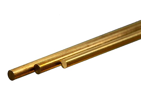 K-S Round Brass Rod 3.5mm x 300mm (3) Hobby and Craft Metal Rod #9866